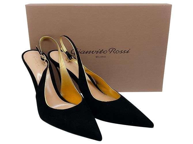 Décolleté Slingback Yves in camoscio nero Gianvito Rossi - vista 6