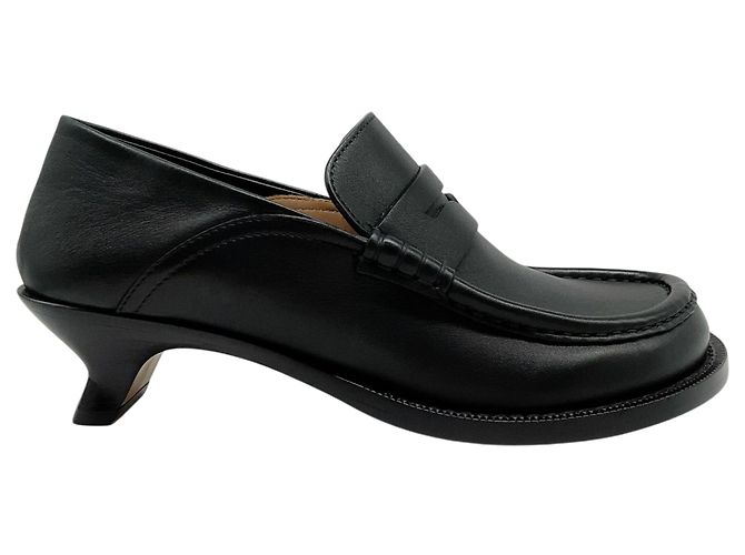 Mocassini Campo Flap Back in pelle nera Loewe Nero - vista 2