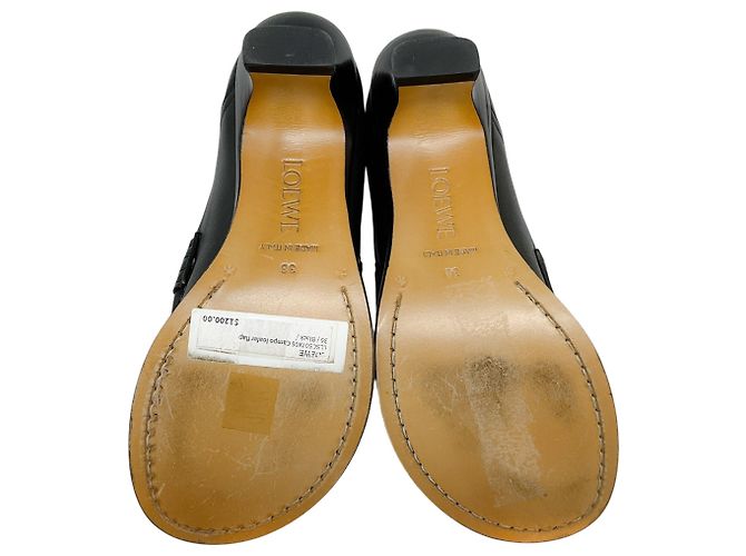Mocassini Campo Flap Back in pelle nera Loewe Nero - vista 7
