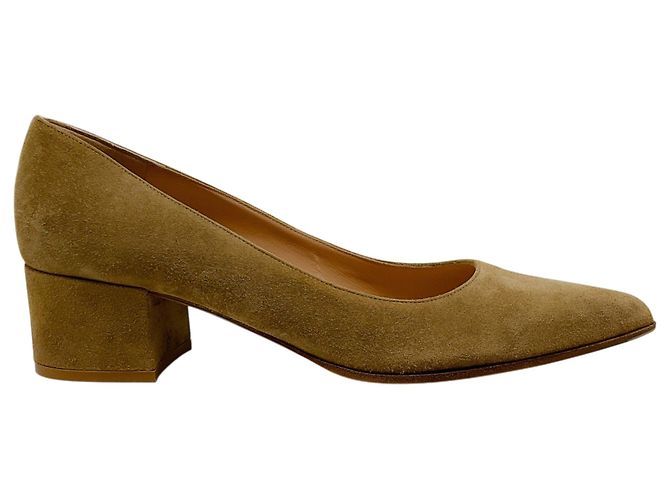 Décolleté Piper in camoscio camel Gianvito Rossi Marrone - vista 2