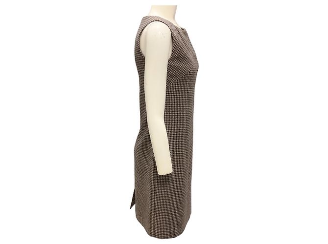 Abito smanicato in lana a quadri Kiton Grey / Brown Multi - vista 2