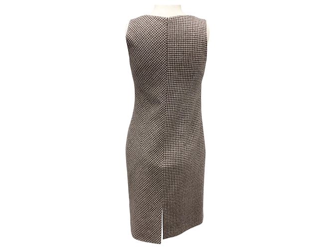 Abito smanicato in lana a quadri Kiton Grey / Brown Multi - vista 3