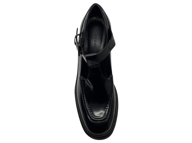 Robert Clergerie Oxford con tacco platform chunky in pelle lucida nera - vista 4