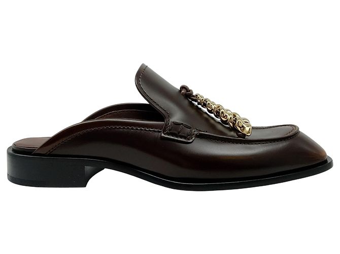 Loewe Edge Loafer Mules aus braunem Leder - Ansicht 2