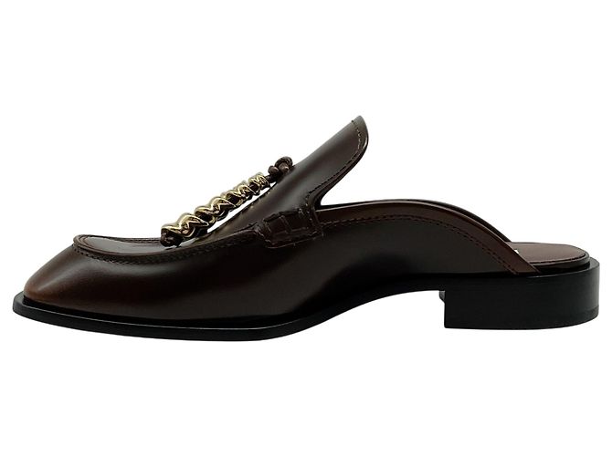 Loewe Edge Loafer Mules aus braunem Leder - Ansicht 3