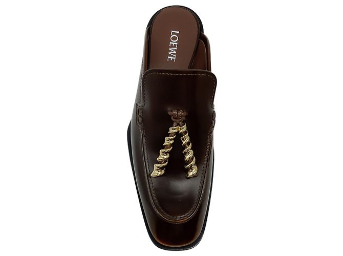 Loewe Edge Loafer Mules aus braunem Leder - Ansicht 4