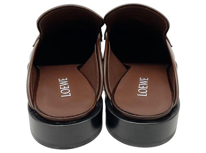 Loewe Edge Loafer Mules aus braunem Leder - Ansicht 5