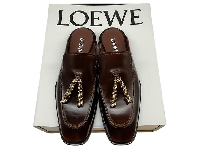 Loewe Edge Loafer Mules aus braunem Leder - Ansicht 6