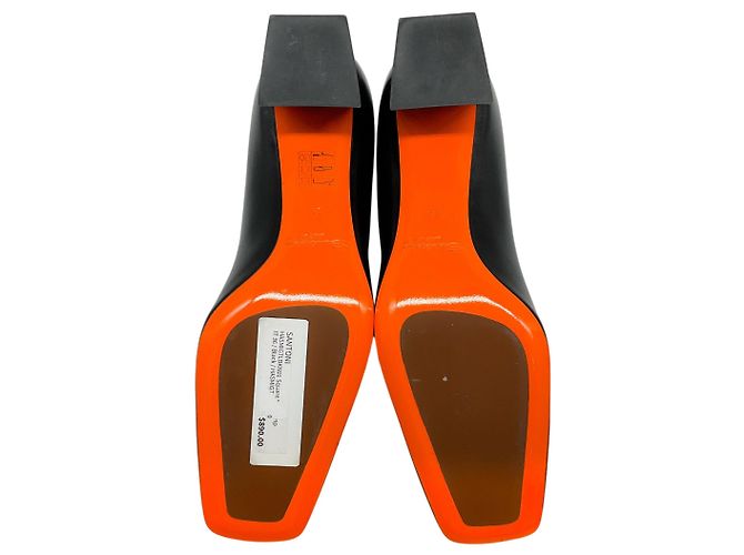 Santoni Pumps aus schwarzem Leder mit Hasmig-Schnalle - Ansicht 7
