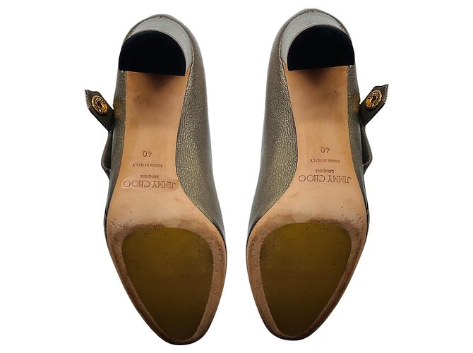 Botines Jimmy Choo de piel granulada metalizada bronce Metálico - vista 6