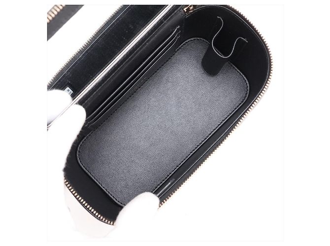 Chanel Vanity Case Small aus gestepptem Lammleder mit Kettenhandtasche Schwarz - Ansicht 8
