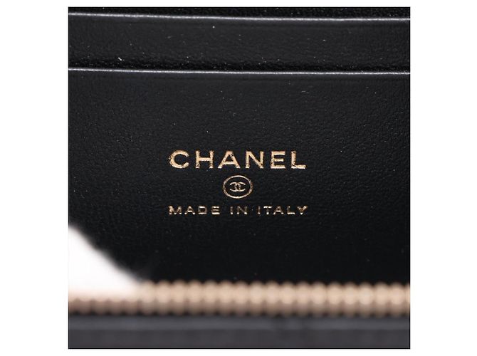 Chanel Vanity Case Small aus gestepptem Lammleder mit Kettenhandtasche Schwarz - Ansicht 9