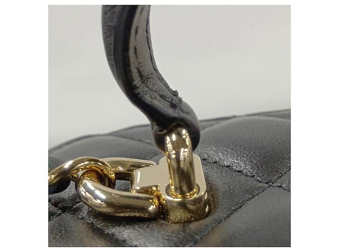 Chanel Vanity Case Small aus gestepptem Lammleder mit Kettenhandtasche Schwarz - Ansicht 11