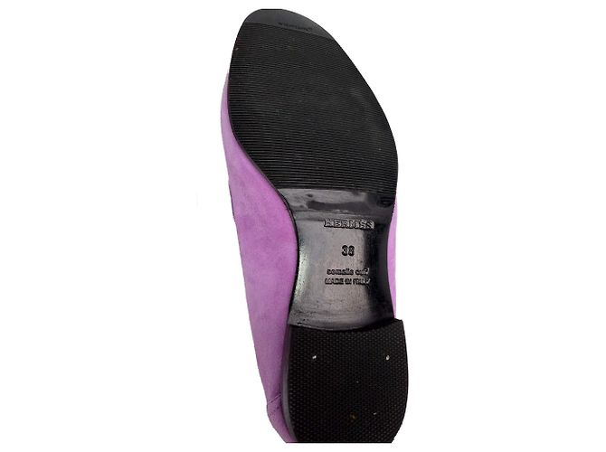 Hermès Royal Ziegenleder-Wildleder-Loafer 38 Violet Parm Lila - Ansicht 6