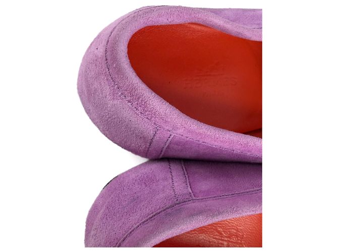 Hermès Royal Ziegenleder-Wildleder-Loafer 38 Violet Parm Lila - Ansicht 8