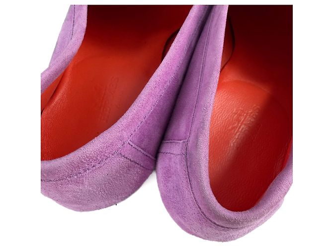 Hermès Royal Ziegenleder-Wildleder-Loafer 38 Violet Parm Lila - Ansicht 9