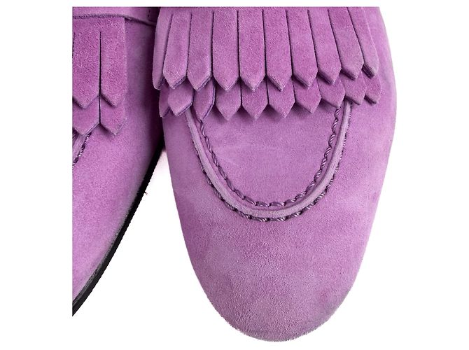 Hermès Royal Ziegenleder-Wildleder-Loafer 38 Violet Parm Lila - Ansicht 11