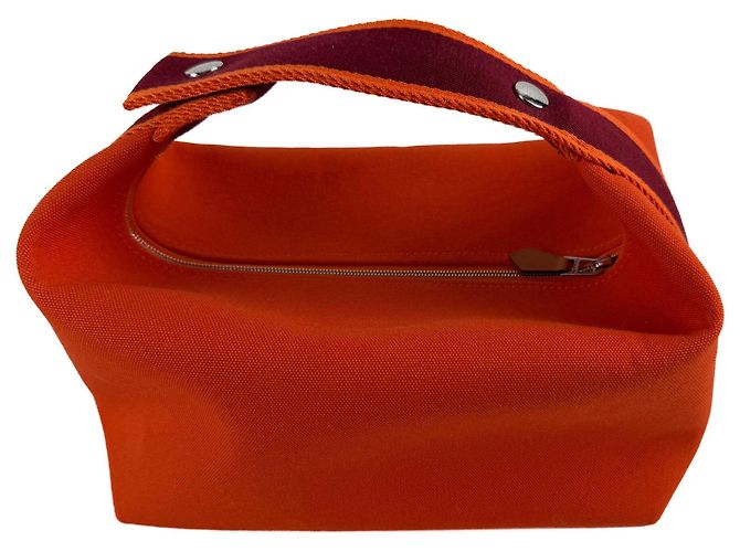 Hermès Trousse de Toilette Bride GM Wool Beauty Case Orange - vue 4