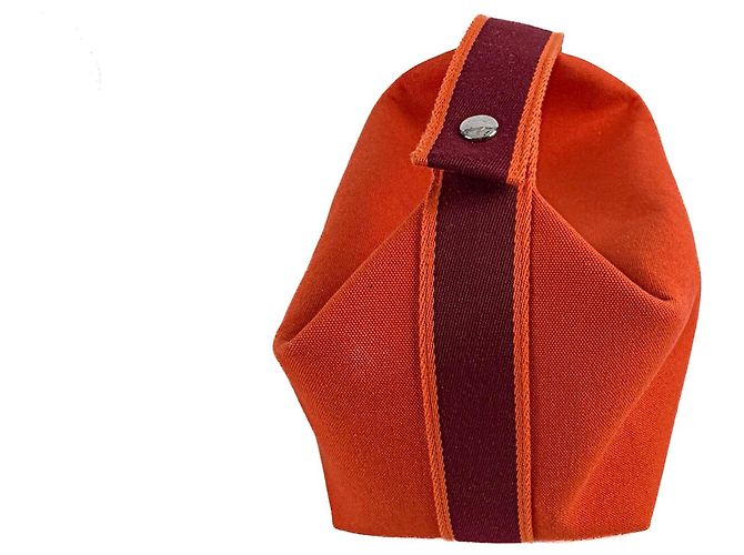 Hermès Trousse de Toilette Bride GM Wool Beauty Case Orange - vue 5