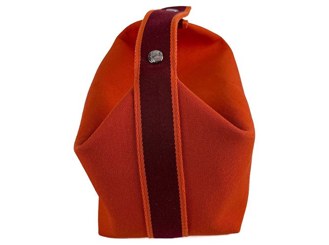 Hermès Trousse de Toilette Bride GM Wool Beauty Case Orange - vue 6