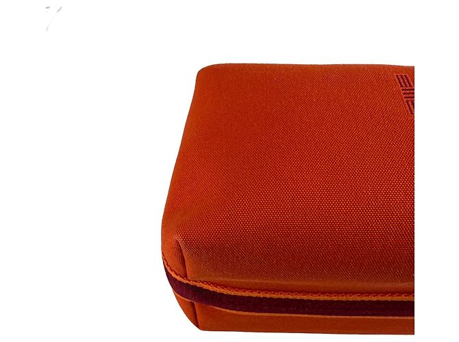 Hermès Trousse de Toilette Bride GM Wool Beauty Case Orange - vue 7