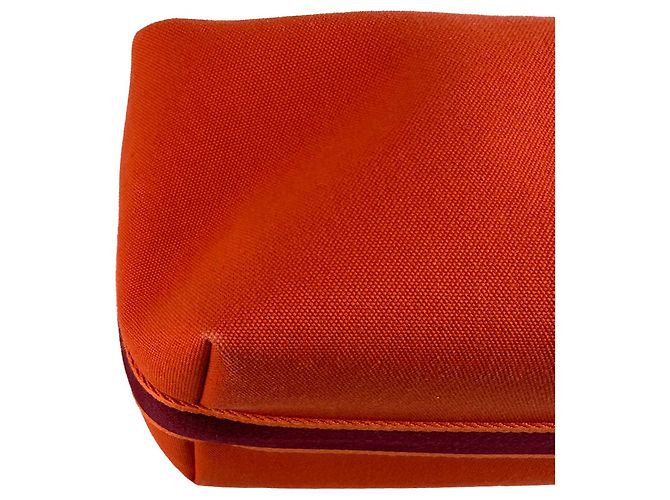 Hermès Trousse de Toilette Bride GM Wool Beauty Case Orange - vue 10