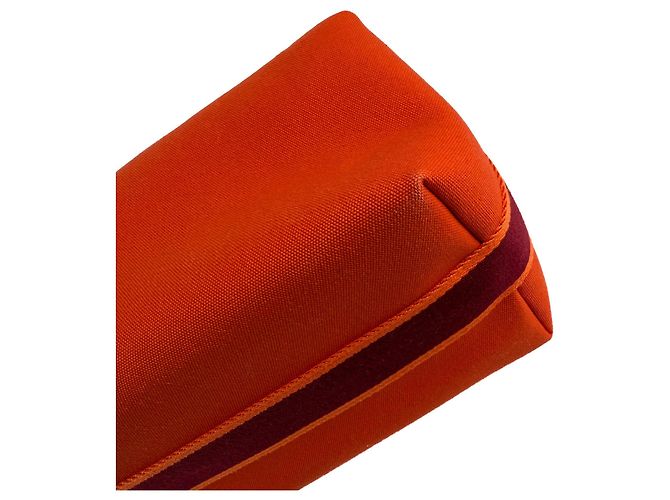 Hermès Trousse de Toilette Bride GM Wool Beauty Case Orange - vue 11