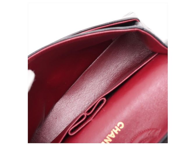 Timeless Chanel Vintage Classic Double Flap Medium Schultertasche aus gestepptem Lammleder Schwarz - Ansicht 7