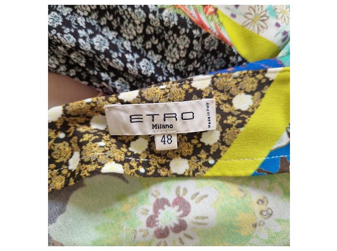 Abito midi Etro Milano con stampa floreale multicolore Marrone Nero Rosa Bianco Blu Verde Arancione Giallo - vista 5