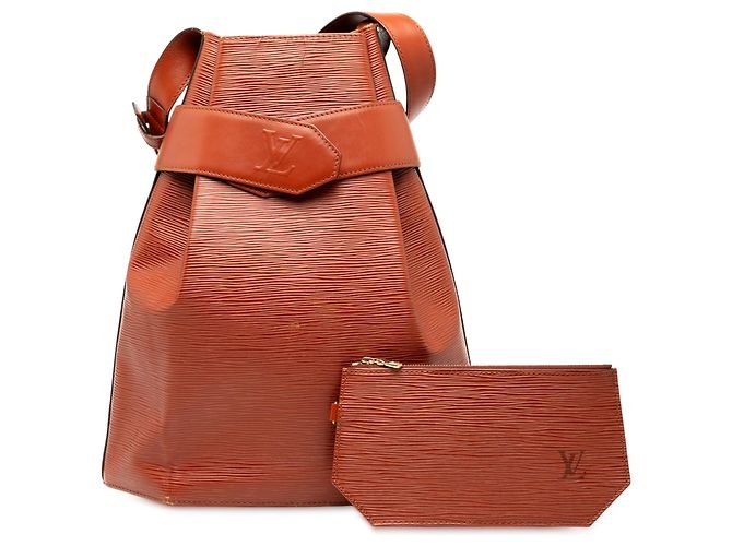 Borsa a Tracolla Louis Vuitton Epi GM Bucket Bag Marrone - vista 9