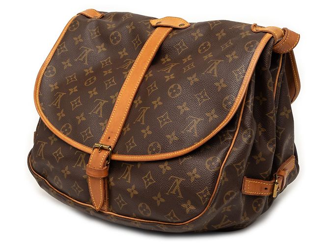 Borsa a tracolla Louis Vuitton Monogram Saumur 35 Marrone - vista 2