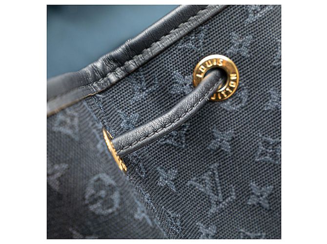 Zaino Louis Vuitton Monogram Mini Lin Montsouris GM Blu - vista 7