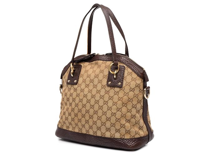 Borsa Dome Medium GG Canvas con charm Gucci Beige - vista 2