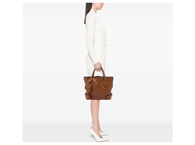 Tote Marrakech Gucci in pelle di vitello marrone - vista 5