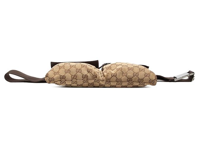 Borsa cintura Gucci GG Canvas beige con doppia tasca - vista 3