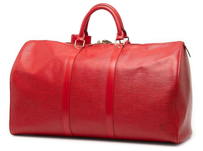 Sac de voyage Louis Vuitton Epi Keepall 50 rouge - vue 2