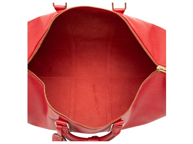 Sac de voyage Louis Vuitton Epi Keepall 50 rouge - vue 4