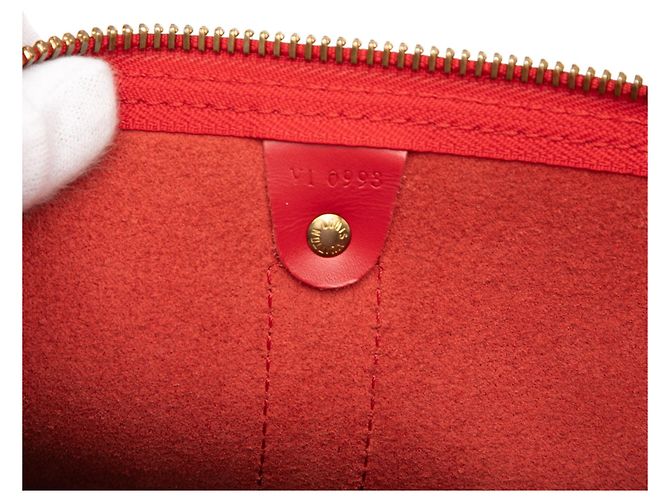 Sac de voyage Louis Vuitton Epi Keepall 50 rouge - vue 5