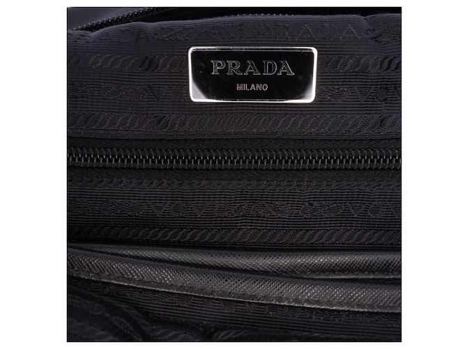 Mala de negócios Prada em Tessuto azul com acabamentos em Saffiano - vista 5