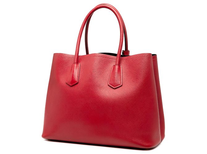 Prada Large Double Satchel aus Saffiano-Leder in Rot - Ansicht 2
