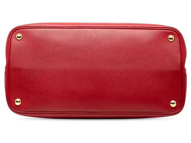 Prada Large Double Satchel aus Saffiano-Leder in Rot - Ansicht 3