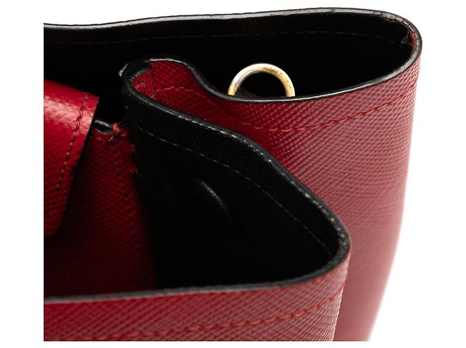 Prada Large Double Satchel aus Saffiano-Leder in Rot - Ansicht 6