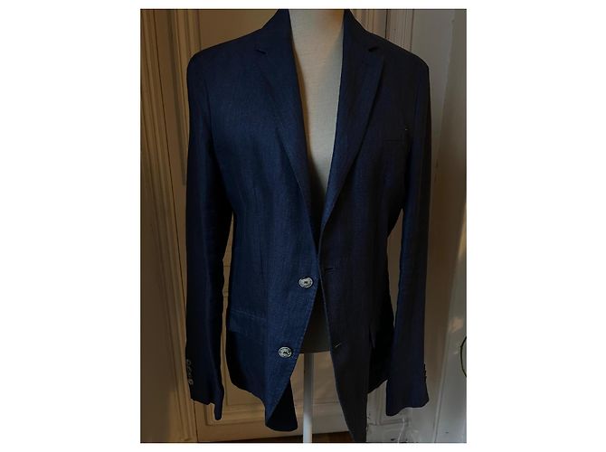 Autre Marque Blazer de lino azul marino - vista 2