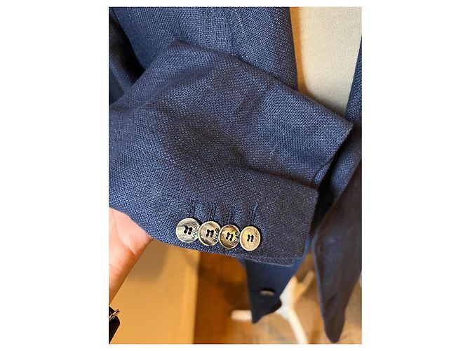 Autre Marque Blazer de lino azul marino - vista 3