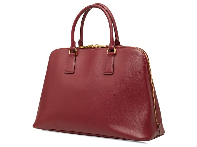 Borsa Satchel Prada Large Saffiano Lux Promenade Rossa Rosso - vista 2
