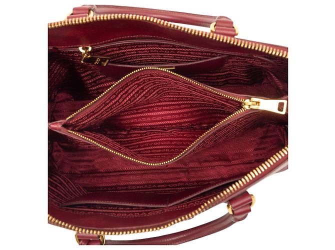 Borsa Satchel Prada Large Saffiano Lux Promenade Rossa Rosso - vista 4