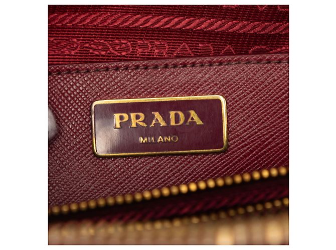 Borsa Satchel Prada Large Saffiano Lux Promenade Rossa Rosso - vista 5