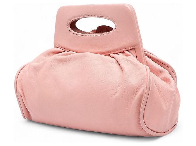 Chanel Camellia Top Handle Frame Bag Handtasche aus rosa Lammleder - Ansicht 2