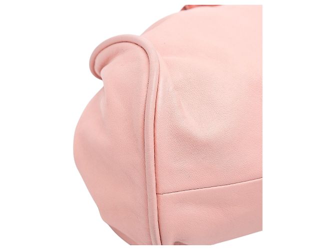 Chanel Camellia Top Handle Frame Bag Handtasche aus rosa Lammleder - Ansicht 7