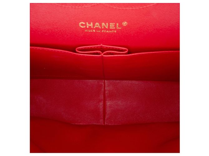 Borsa a tracolla Chanel Jumbo Classic Double Flap in pelle d'agnello rossa Rosso - vista 4